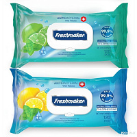 Servetele umede Freshmaker Antibacterial 120 buc cu capac