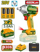 Mașină de înșurubat cu impact cu acumulator 20V 480-600Nm 3Ah; Jadever