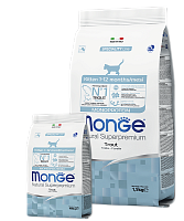 MONGE dry cat kitten Trout 1,5kg, hrană uscată pentru pisoi