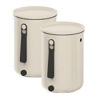 Set coșuri pentru compostare Bokashi Organko 2 Cream White, 9.6L x 2