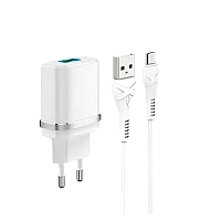 Încărcător Xpower Charger + Micro-USB Cable, 1USB, QC3.0, Alb