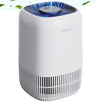 Purificator de aer Evoair Nuvia, Filtru 3 in 1 True HEPA, Carbon Activ, 3 viteze, Mod Noapte, Aromaterapie, Lumină Ambientală, Timer, Indicator Murdărie Filtru, Alb