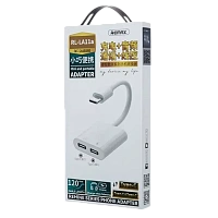 Audio Adaptor Remax RL-LA11a, USB Type-C/USB Type-C, 0,12m, Alb