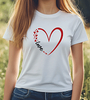 Tricou personalizat Love, alb, marimea S