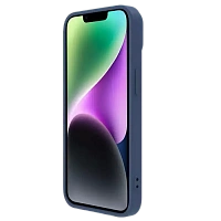 Husă Nillkin iPhone 15 Plus, CamShield Silky Silicone, Albastru Marin