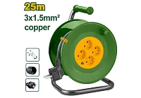 Derulator cablu electric prelungitor pe tambur 25 m 3x1.5 mm² IP20 4 prize Jadever JDEJ8380