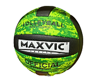 Minge volei MAXVIC verde camo, indoor, outdoor, aderenta ridicata, design camuflaj, sport, sala, plaja, fitness
