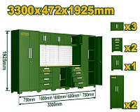 Set modular ranforsat pentru garaj (8 corpuri) 3300x472x1925 mm JDCS3A08 Jadever