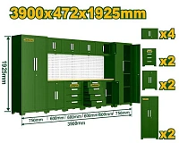 Set modular ranforsat pentru garaj (10 corpuri) 3900x472x1925 mm JDCS3A10 Jadever