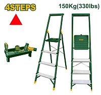 Scară de uz casnic din aluminiu și oțel 4 trepte cu platformă 150 kg Jadever JDLD1H04