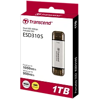 SSD portabil extern Transcend ESD310S, 1 TB, Argintiu (TS1TESD310S)