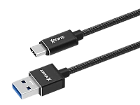 Cablu încărcare și sincronizare Xpower Type-C cable Nylon, USB Type-A/USB Type-C, 1m, Negru