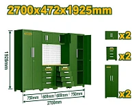 Set modular ranforsat pentru garaj (6 corpuri) 2700x472x1925 mm JDCS3A06 Jadever