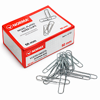 Agrafe metalice 50 mm Norma, agrafe birou pentru hartie si documente, paper clips metalice pentru organizare acte si arhivare, 100 buc/cutie