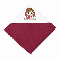 Prosop cu gluga Bordo, 80*80 cm, Girl