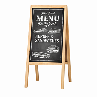 Tabla Meniu Dubla 45x100 cm cu Rama din Lemn, Panou Scriere cu Creta pentru Restaurant, Cafenea, Bar, Afisaj Meniu Exterior