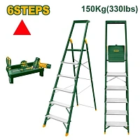 Scară de uz casnic din aluminiu și oțel 6 trepte cu platformă 150 kg Jadever JDLD1H06