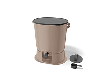 Coș pentru compostare Bokashi Organko Essential Cappuccino + bază, 15.3L
