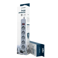 Prelungitor electric Gembird GMB SPG3-B-6C, 5 Prize, 1,8 m, Alb