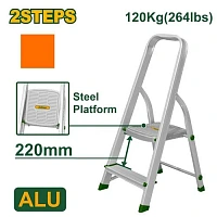 Scară de uz casnic cu 2 trepte și platformă din aluminiu 120 kg Jadever JDLD3H02