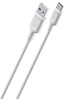 Cablu de încărcare și date Cellularline Become Eco, USB Type-A/USB Type-C, 1m, Alb