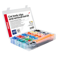 04744 Set clipsuri И™i pini auto cu scule de demontare, 420+15 buc