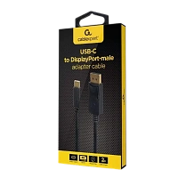 Cablu Video Cablexpert A-CM-DPM-01, USB Type-C (M) - DisplayPort (M), 2 m, Negru