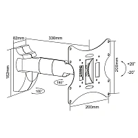 Suport TV pe perete Reflecta Flexo 40-200B, Negru
