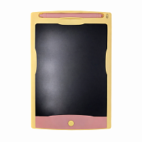 Tableta de scris LCD pentru copii roz cu galben, tabla desen digitala reutilizabila cu stylus, jucarie educativa pentru desen si scriere, ecran magic fara hartie