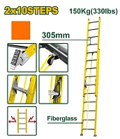 Scară extensibilă din fibră de sticlă 2x10 trepte 150 kg 5.5m Jadever JDLD0920