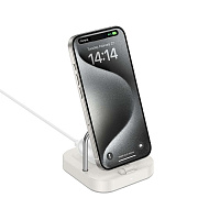 HOCO CQ16B Astute 2-in-1 desktop charger milky white