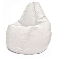 Fotoliu BeanBag din velur Maserrati, marimea "L" culoarea alba