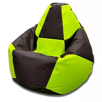 Fotoliu BeanBag Pară Șahmate, marimea "L" din Oxford 600D culoare neagra cu verde