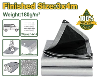 Prelată de protecție ranforsată din PE 3x4m 180g/m² JDTQ8834 Jadever