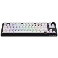 Tastatură HATOR Skyfall 80, Cu fir / Fără fir, Negru | Alb