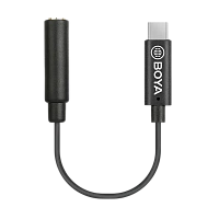 Audio Adaptor Boya BY-K4, USB Type-C - 3.5 mm, 0,06m, Negru