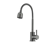 Baterie de bucătărie SLAT MLT-40202GG – pipă flexibilă U-shape Ø35 GunGrey (fără furtunuri)