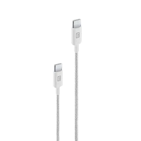 Cablu de încărcare și date Cellularline Power Braided, USB Type-C/USB Type-C, 2,5m, Alb