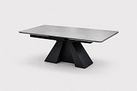 Masă de dining extensibilă "Titan Gray", blat ceramică, picior central design