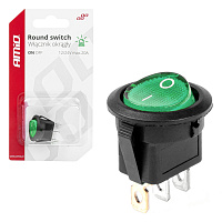 03084 Intrerupator rotund cu lumina verde 12/24V 20A ON/OFF