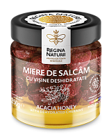 Miere de salcâm cu vișine deshidratate 250g Regina Naturii