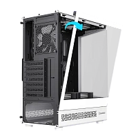 Carcasă PC Gamemax Vista COC AW, Midi-Tower, Fără PSU, Alb