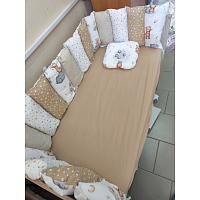Borduri de protecție pentru pătuc Beige Bears