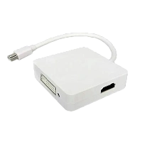 Convertor Video APC Electronic APC-531023, MiniDP (M) - HDMI (F) / DisplayPort (F) / DVI-D (F), 0,15m, Alb